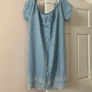Chambray off the shoulder dress
